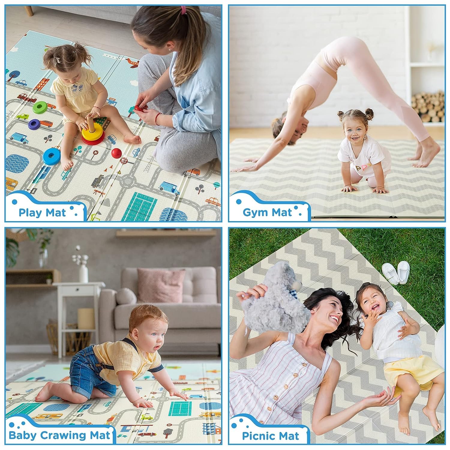 Kids Play Mat 180x200. Waterproof Baby Mat