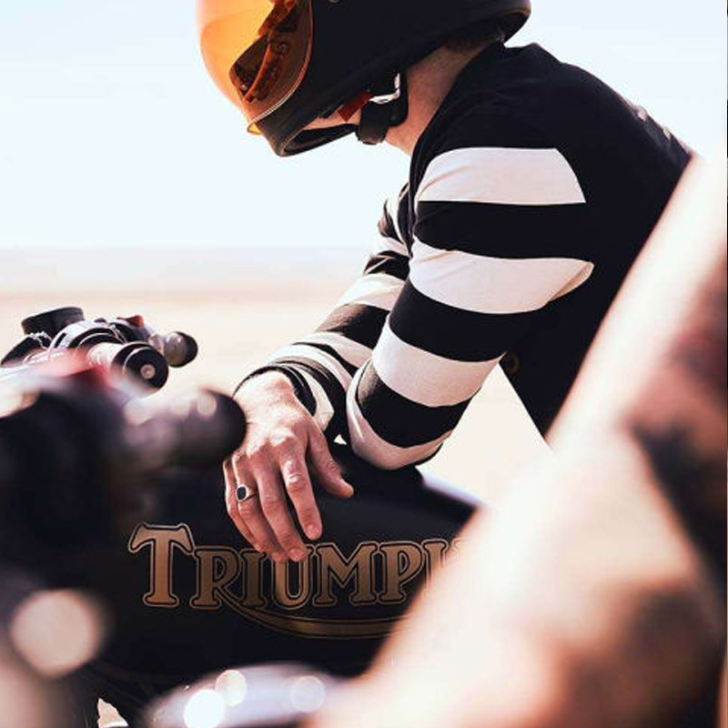 American Letters Stripe Print Long Sleeve Casual T-Shirt