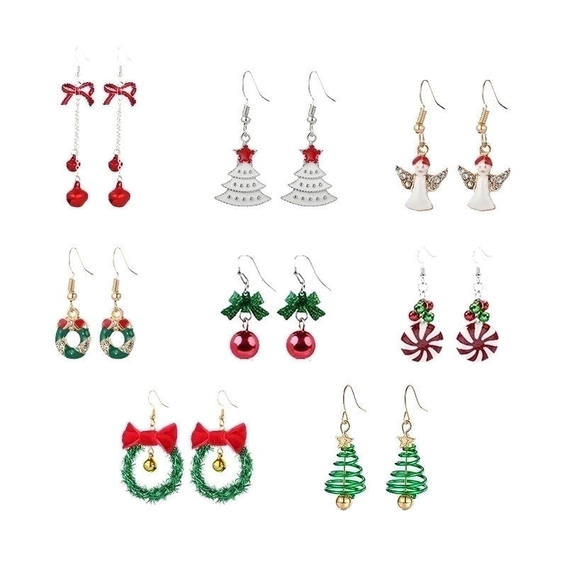 Fashion Santa Claus Christmas Socks Bell Epoxy Alloy Earrings