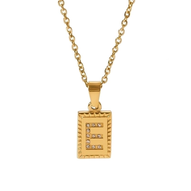 304 Stainless Steel Sweet Polishing Plating Inlay Letter Diamond Necklace