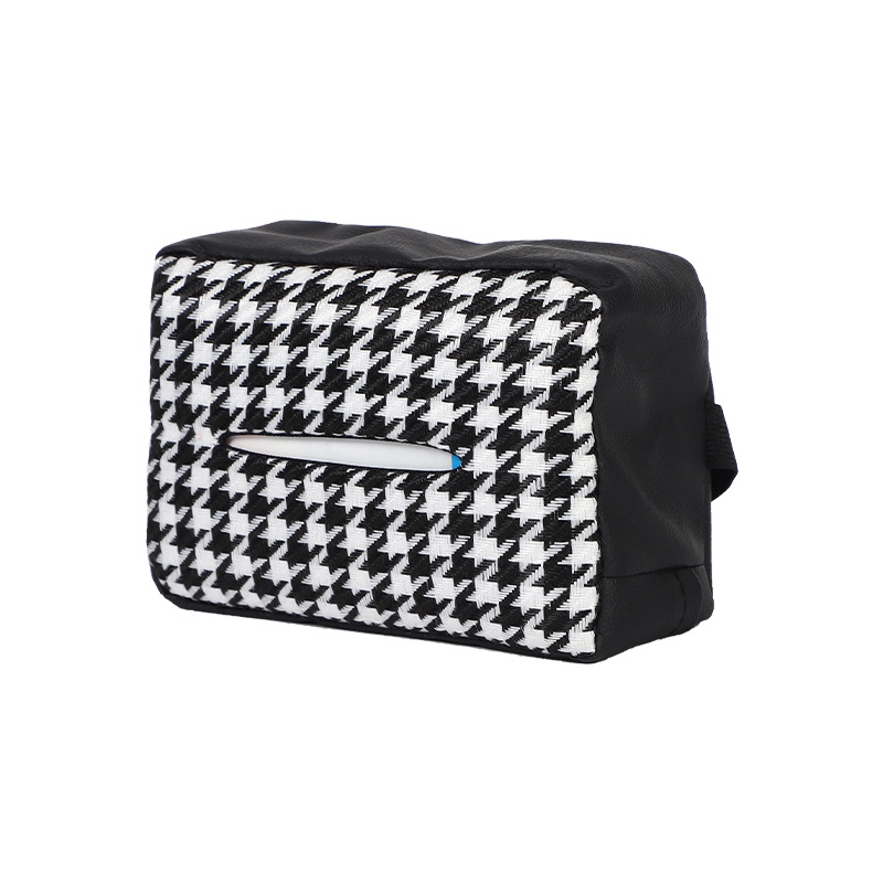 Pu Leather Knit Tissue Box