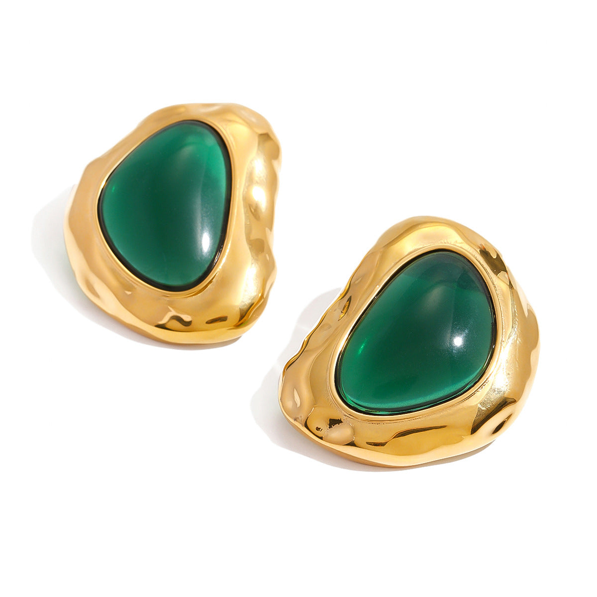 Stainless Steel Resin Retro Earrings Niche Earrings Titanium Steel Earrings Earrings