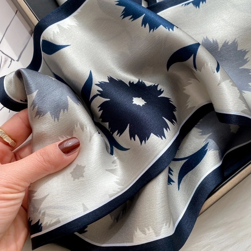 Women's Fashion Flower Silk Printing Silk Scarves
