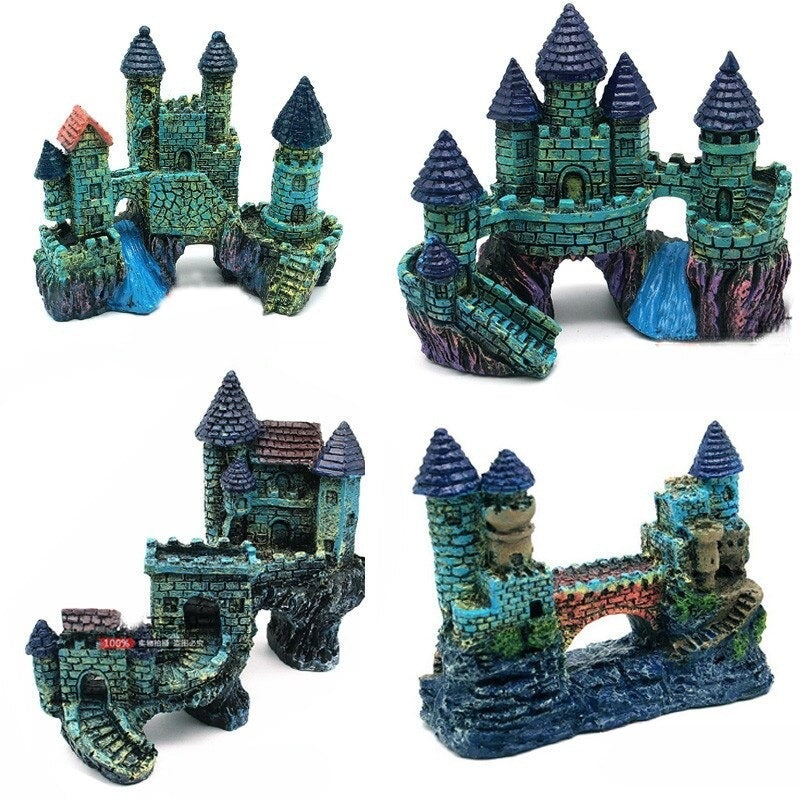 Ancient Castle Resin Ornament For Aquarium
