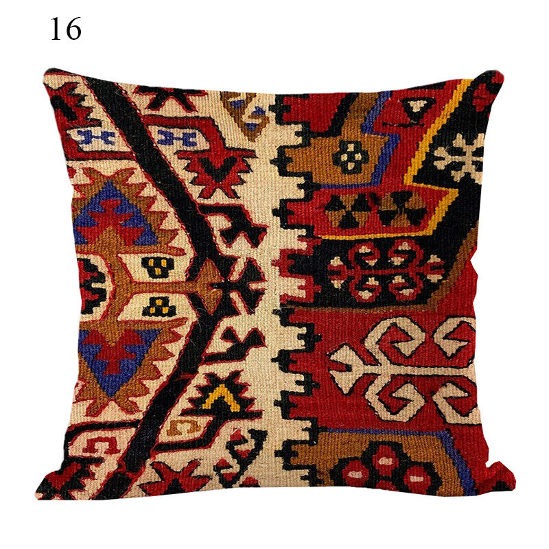 Ethnic Boho Mandala Print Linen Throw Pillow Case Sofa Cushion Cover Home Decor！