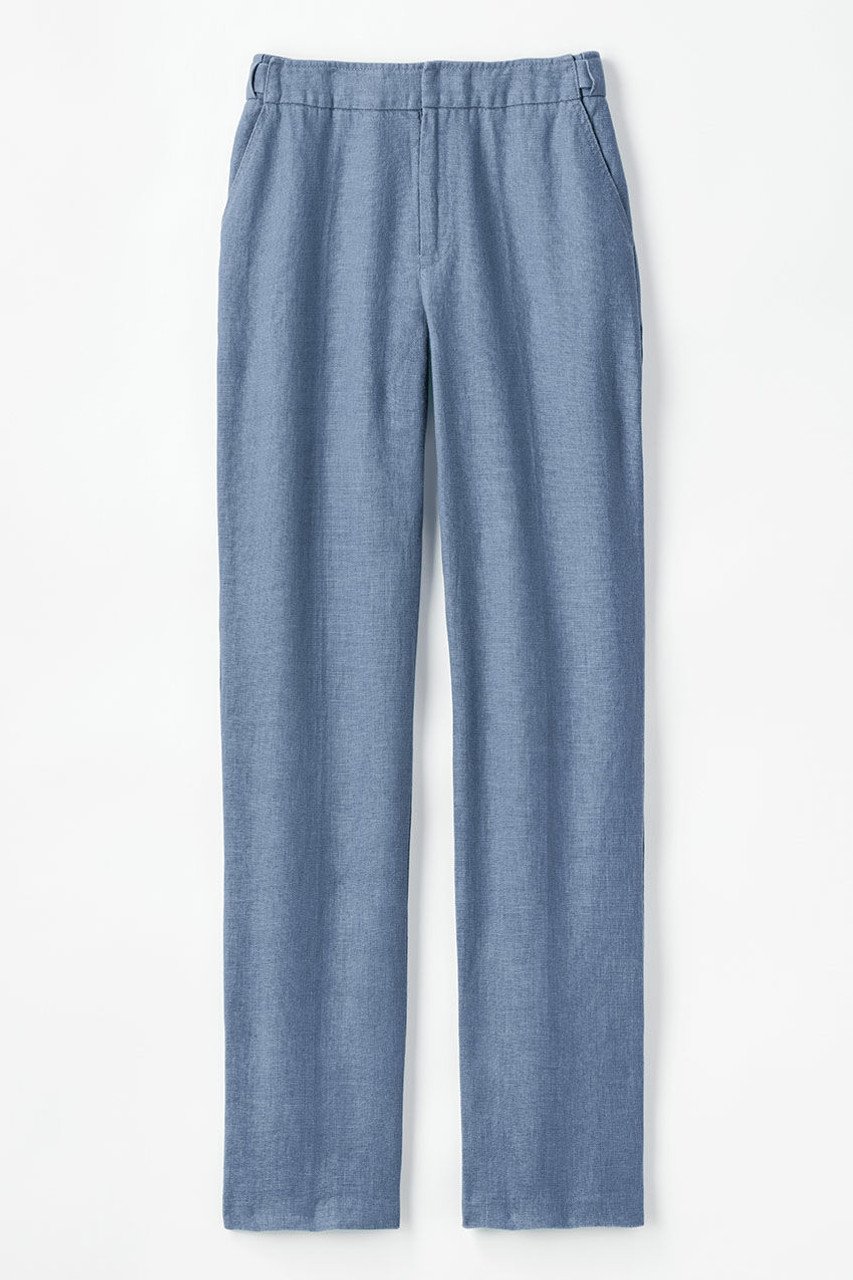 Hidden Stretch-Waist Linen Pants