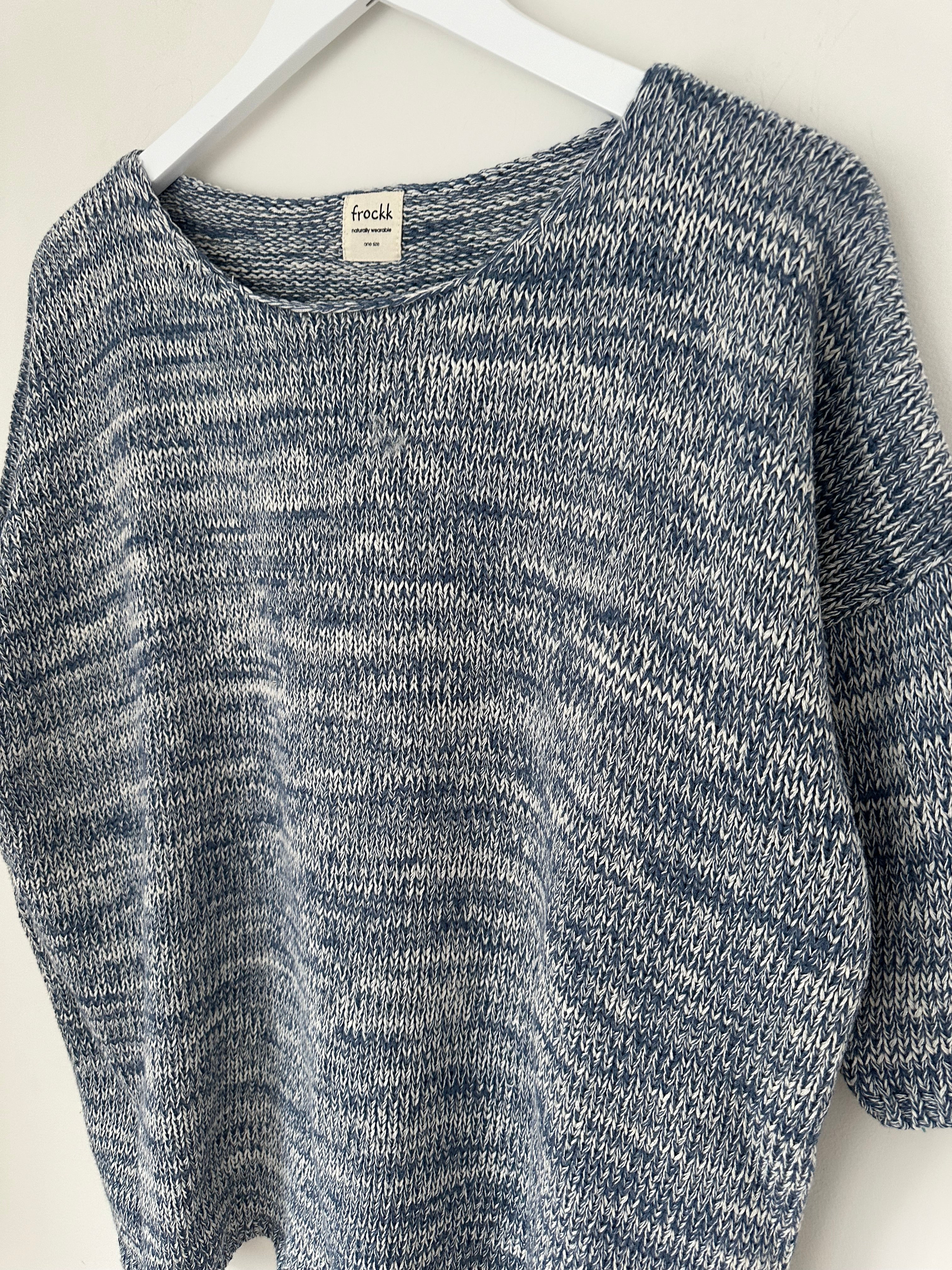 avery knit top-denim mix