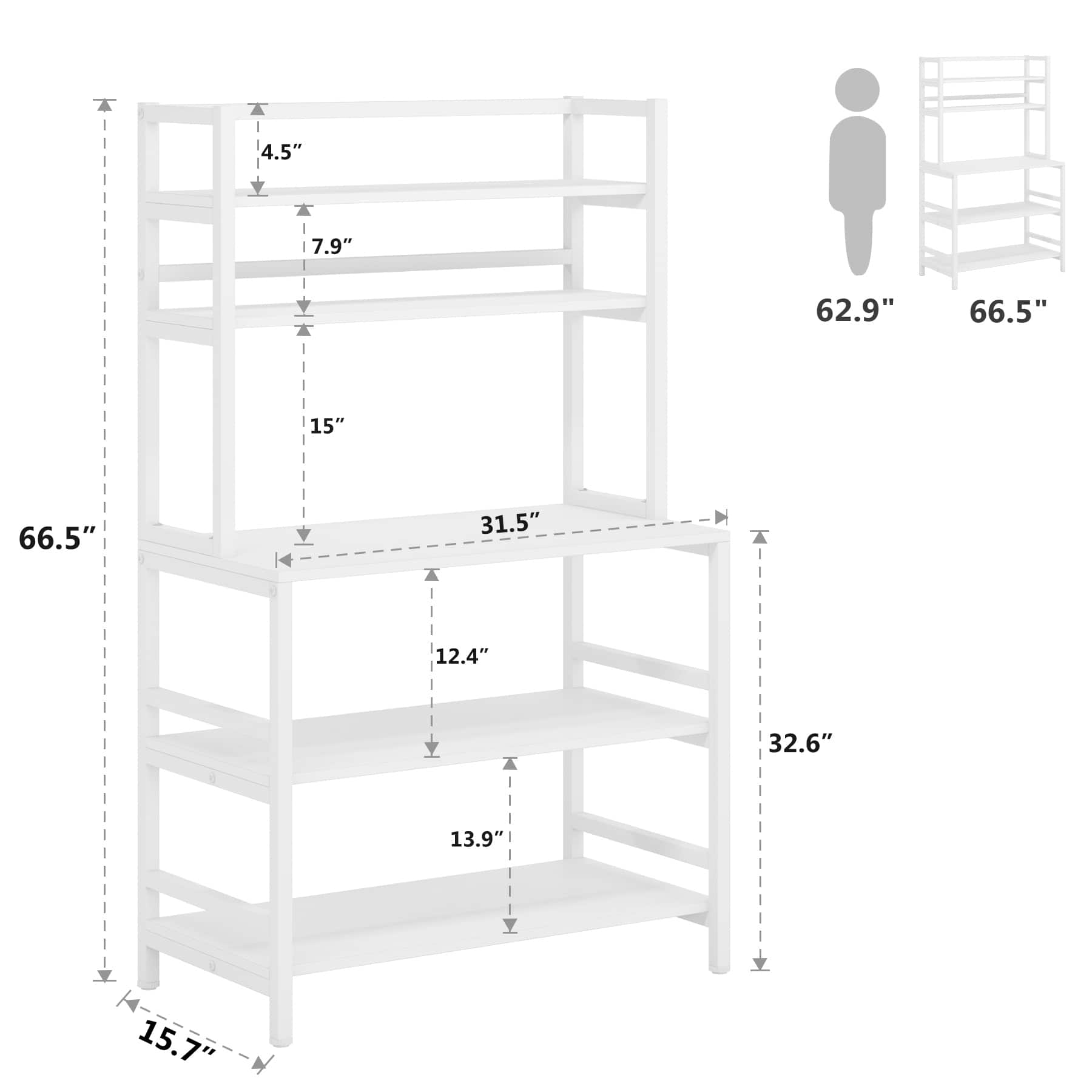 5 Tier Kitchen Baker Rack Utility Storage Shelf Microwave Oven Stand