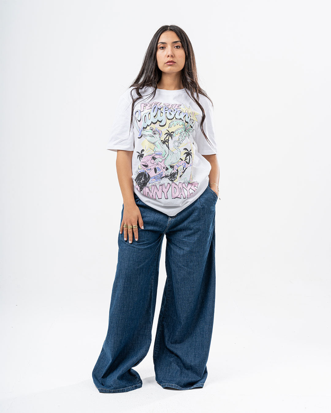 Oversized Women T-Shirt Sunny Days Printed