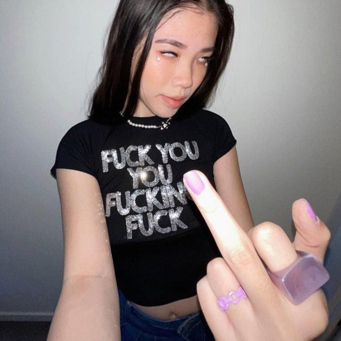 Fuck You You Fucking Fuck Sequin Tee