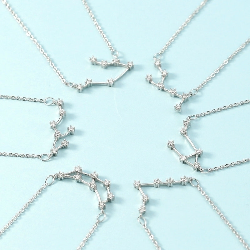 Minimalist Constellation Copper Plating Inlay Zircon Necklace