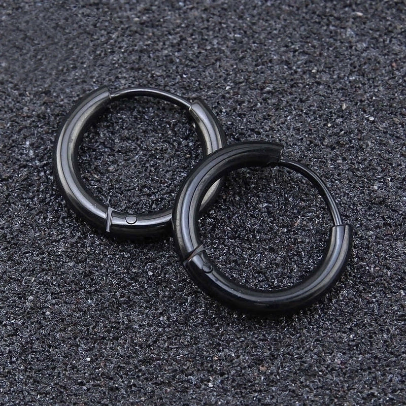 Minimalist Round Stainless Steel Hoop Earrings 1 Piece