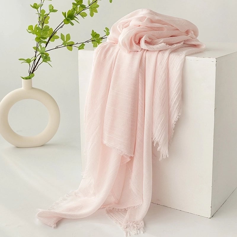 Women's Minimalist Solid Color Polyester Silk Scarf