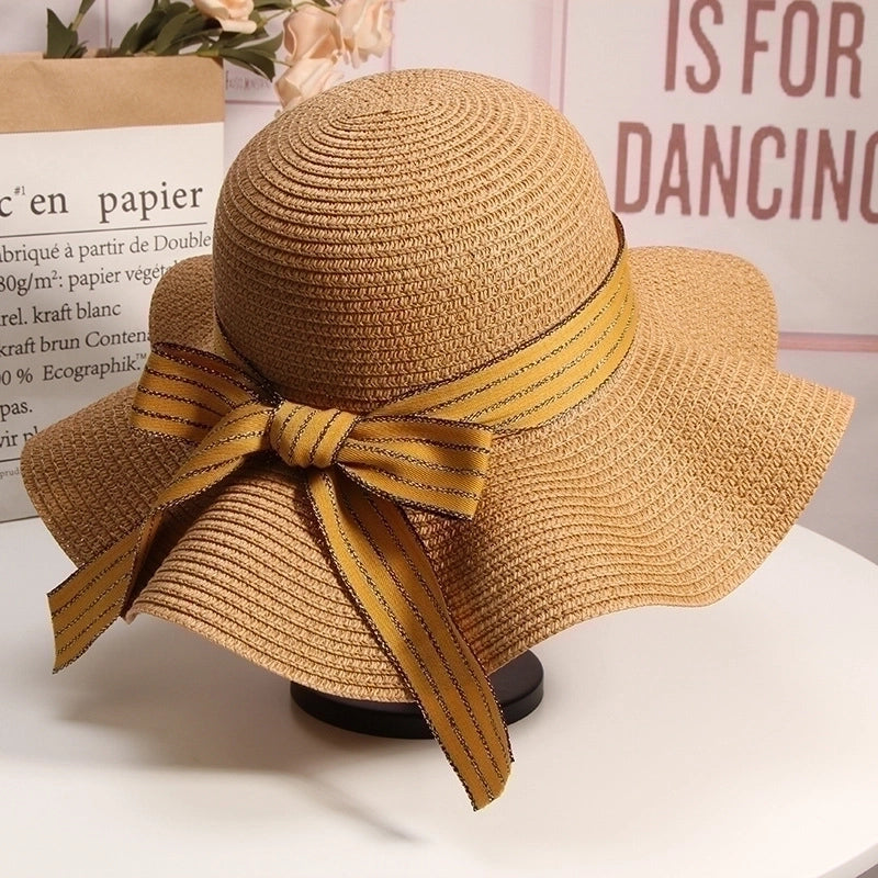 Women's Elegant Minimalist Color Block Wide Eaves Sun Hat