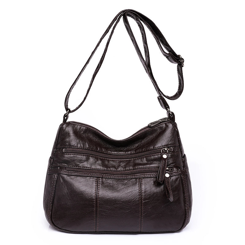 Women's Pu Leather Solid Color Vintage Style Classic Style Square Zipper Shoulder Bag Crossbody Bag