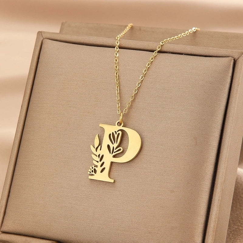 Basic Classic Style Letter Stainless Steel Plating Pendant Necklace