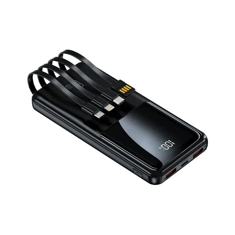 100000mAh 66W Power Bank Super Fast Charging Powerbank Portable Mobile Power with 4 Wire for IPhone 16 Samsung HUAWEI and Xiaomi