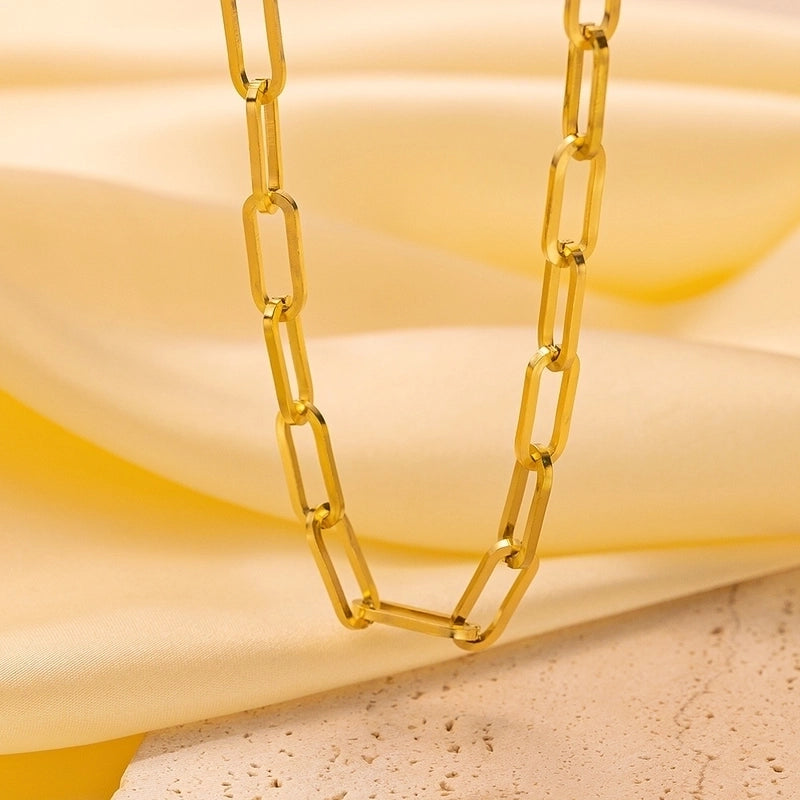 Hip-Hop Retro Solid Color Titanium Steel Plating Jewelry Set