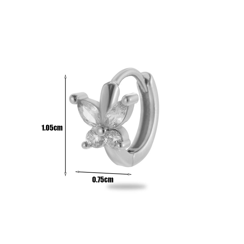 1 Piece Minimalist Classic Style Geometric Plating Inlay Copper Zircon 18k Gold Plated Ear Studs