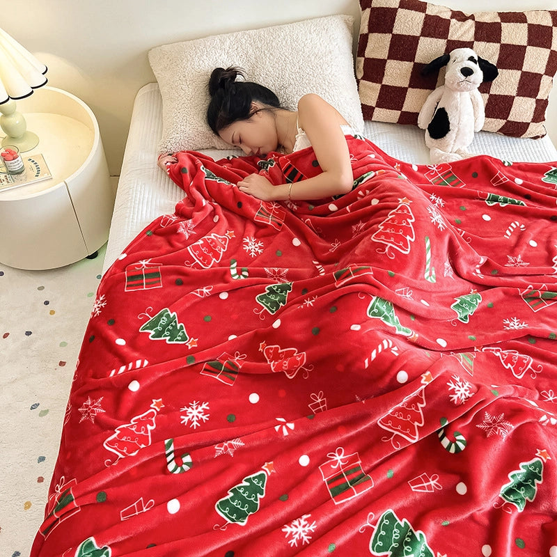 Casual Elegant Cartoon Christmas Tree Snowflake Polyester Blanket Couch & Sofa Decor