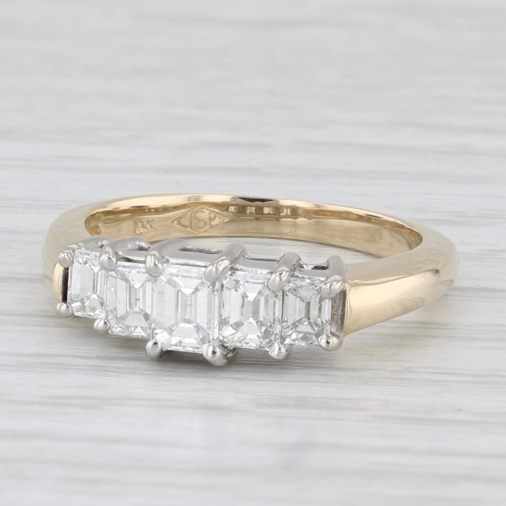 0.92ctw Diamond Ring 14k White Yellow Gold Size 6.5 Engagement