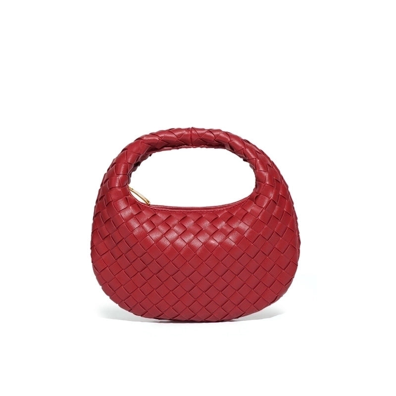 Women's Small Pu Leather Solid Color Streetwear Round Zipper Handbag