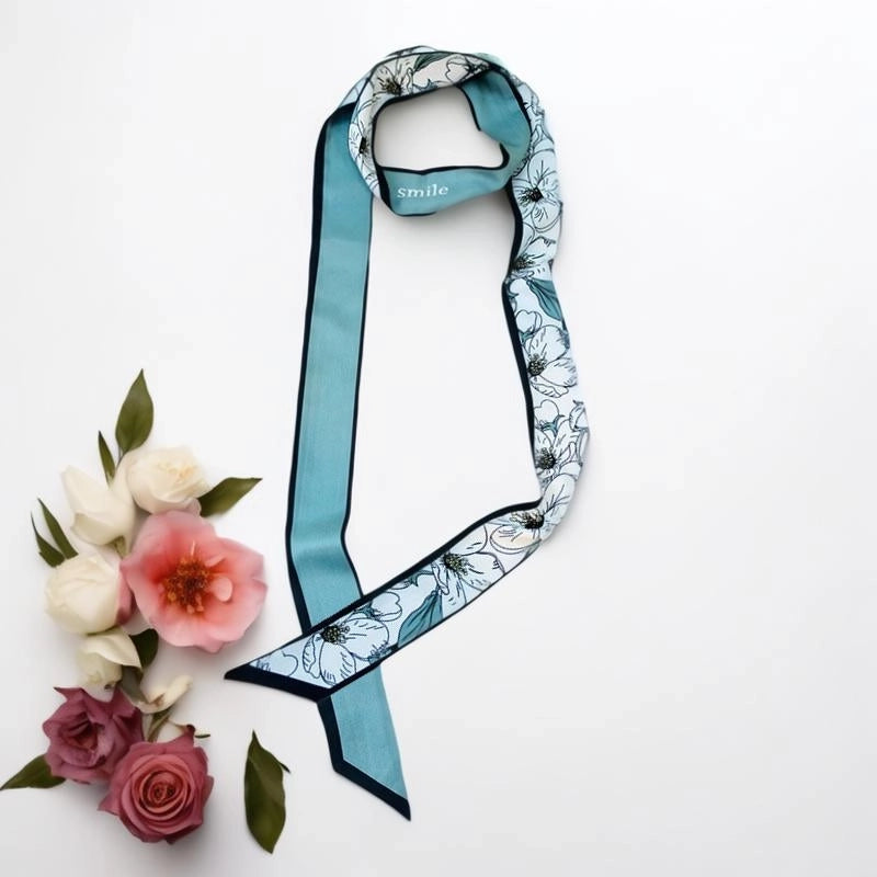 Women's Elegant Polka Dots Flower Leopard Satin Silk Scarf