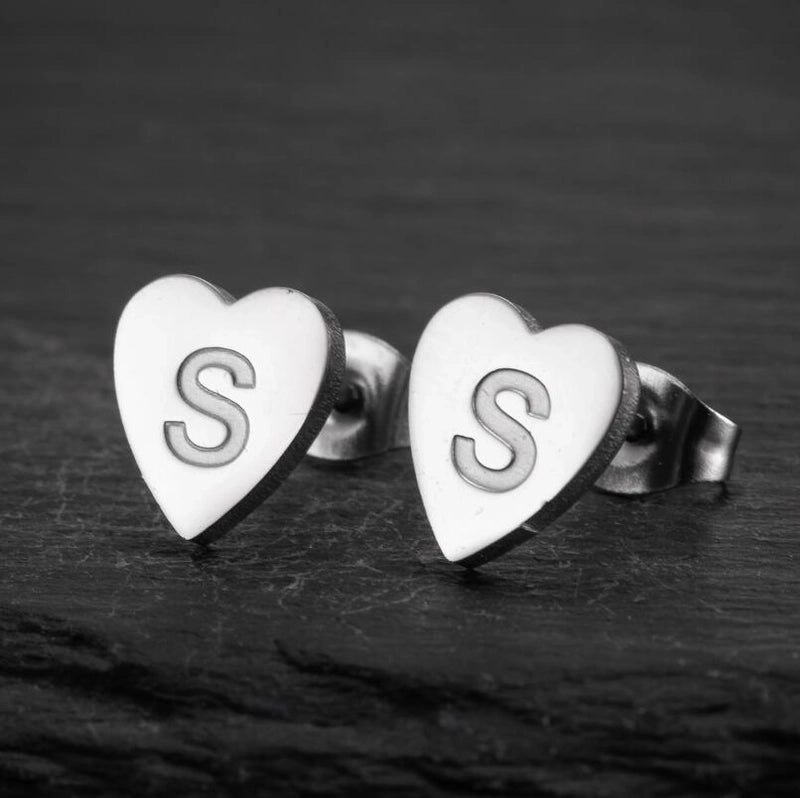 1 Pair Fashion Letter Heart Shape Plating 304 Stainless Steel 18K Gold Plated Ear Studs