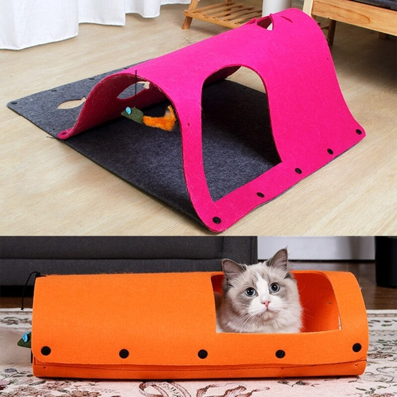 Cat Tunnel With Hanging Catnip