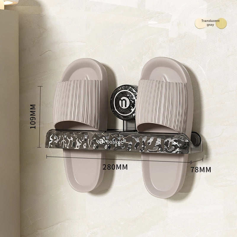 Glacier Pattern Bathroom Sucker Slipper Rack Toilet Non-perforated Wall-mounted Shoes Storage Rack Rack For Toilet