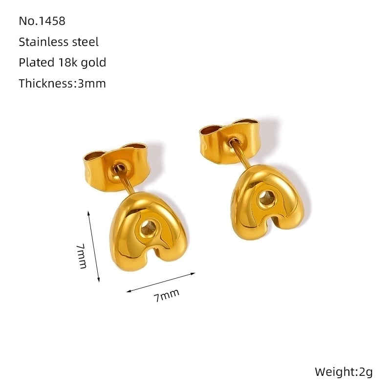 1 Piece Minimalist Classic Style Letter Plating 304 Stainless Steel 18K Gold Plated Ear Studs