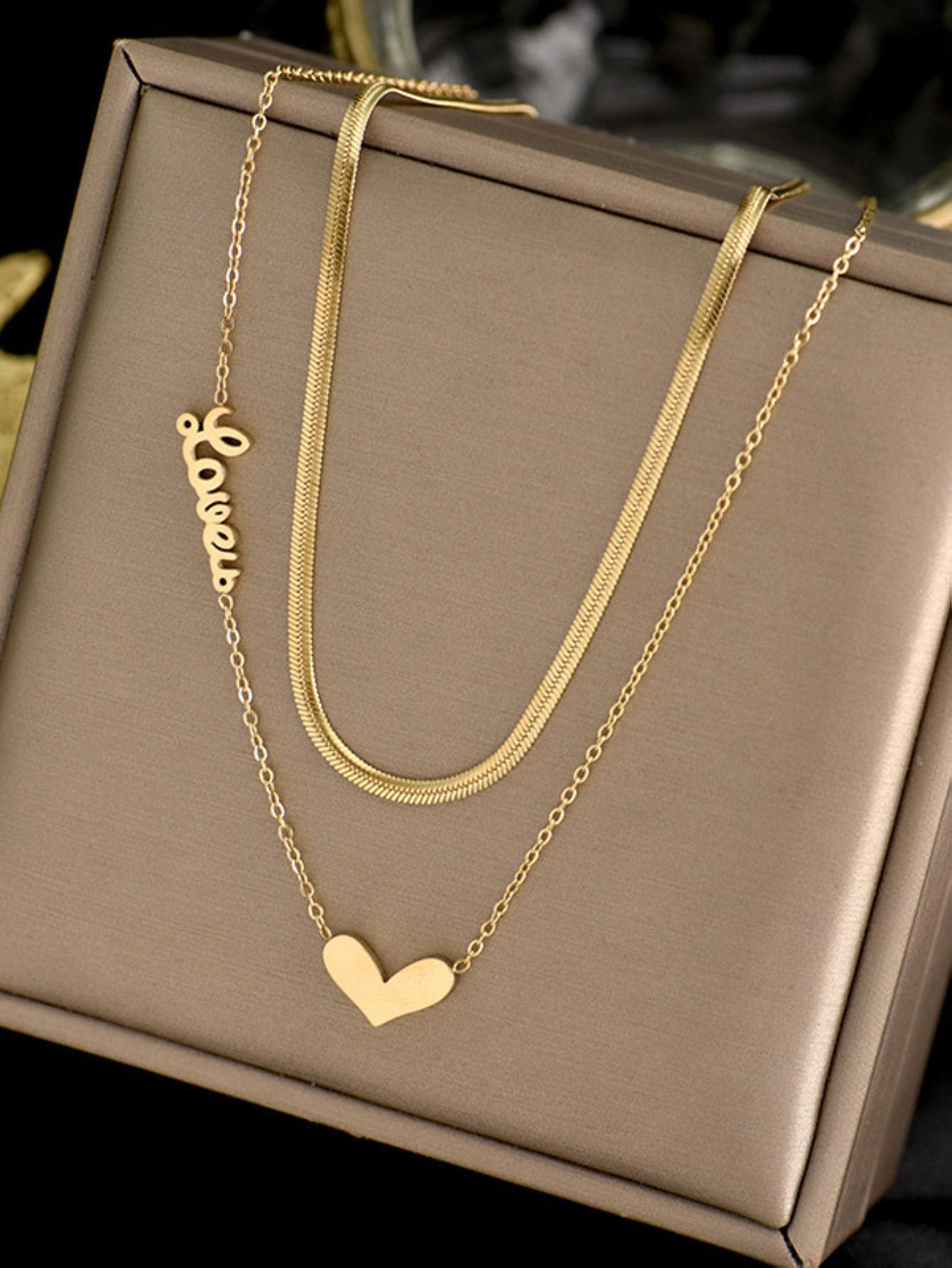 Heart Charm Layered Necklace