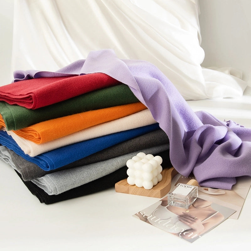 New Solid Color Autumn And Winter Scarf Windproof Warm Shawl Women's High-end  Women's Imitation Cashmere Scarf