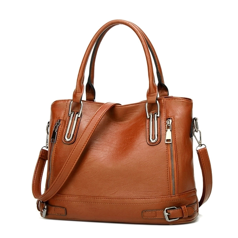 Women's Medium Pu Leather Solid Color Fashion Bucket Lock Clasp Crossbody Bag