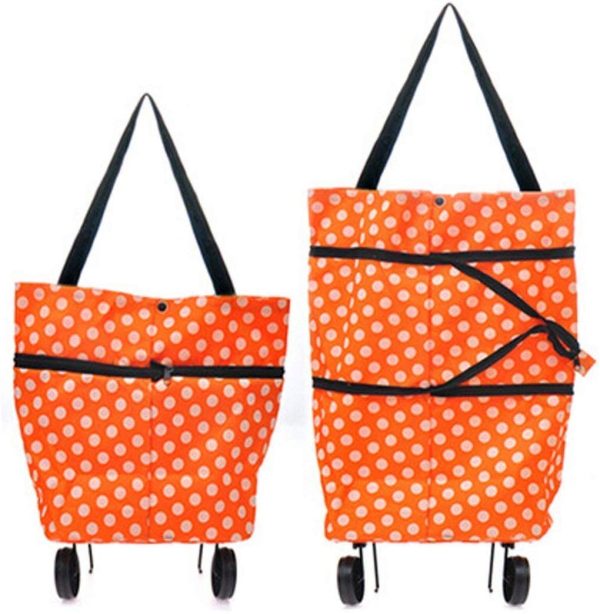 Foldable Shopping Trolley Bag Traveling Vegetable Grocery Clothing Bag with Lightweight