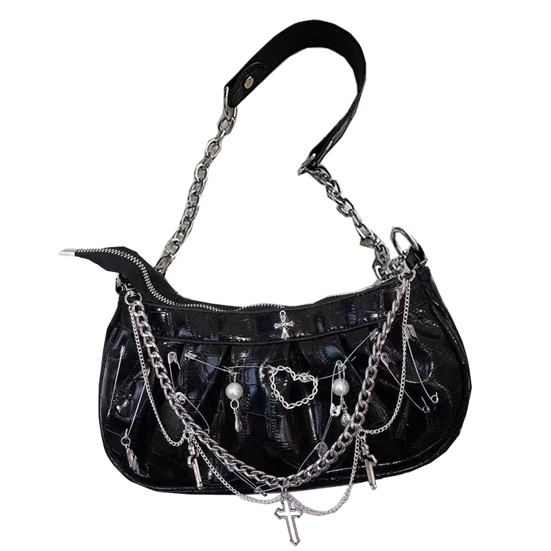 GOTHIC PATENT LEATHER CROSSBODY BAG  KF90249