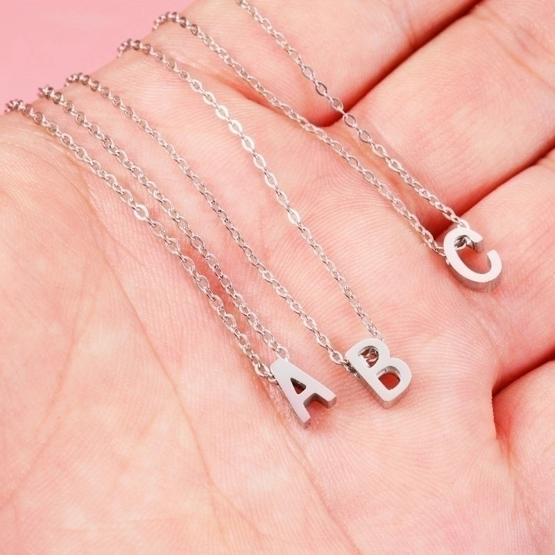 Titanium Steel Minimalist Plating Letter None Necklace