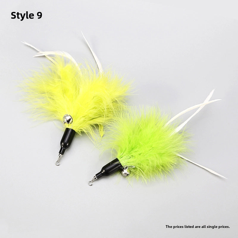 Cat Stick Replacement Head Cat Stick Feather Replacement Head Pearl Bird Cat Stick Accessories