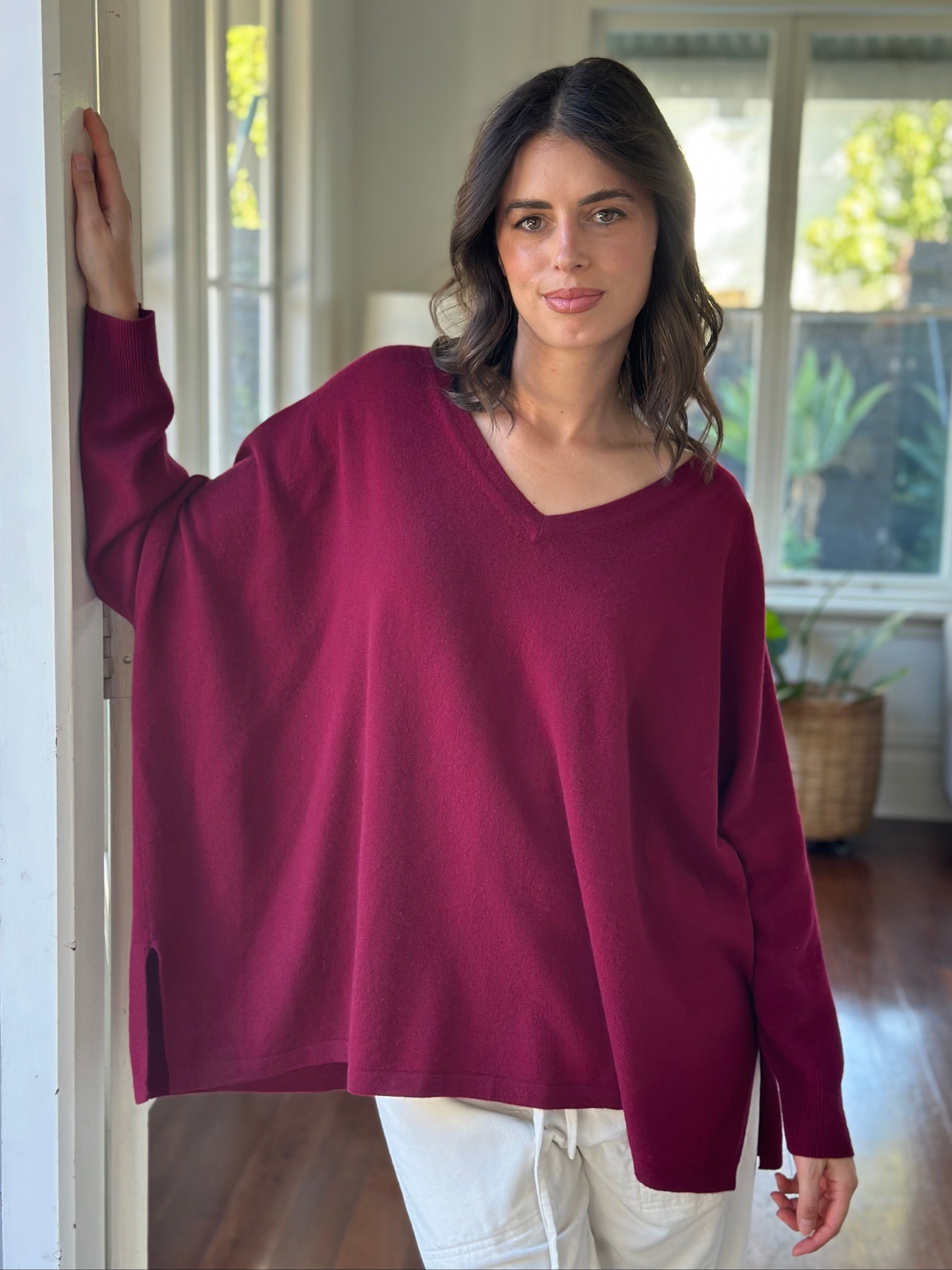 relaxed boyfriend knit- pinot cashmere