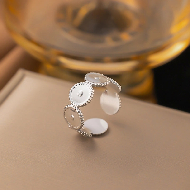 3 Pieces Minimalist Solid Color Titanium Steel Plating Rings