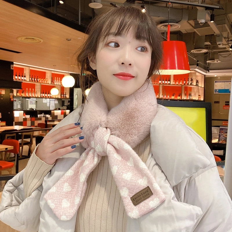Polka Dot Fashion Plush Scarf