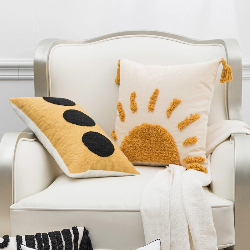 Fashion Sun Polka Dots Cat Cotton Plush Pillow Cases