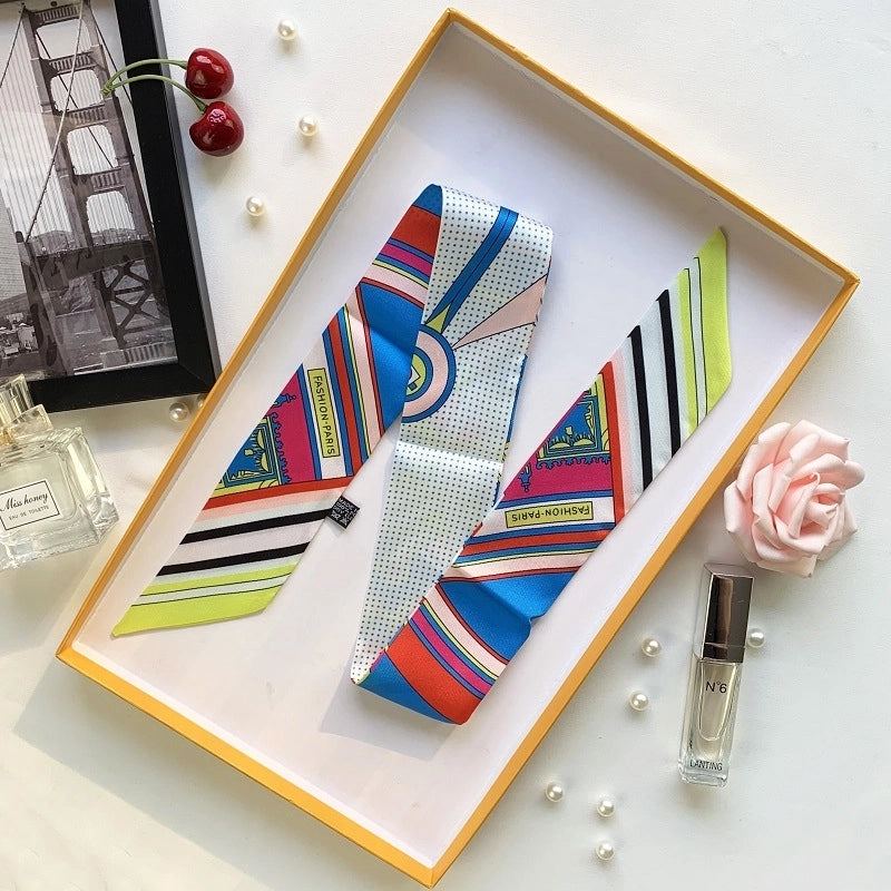 Women's Minimalist Flower Satin Printing Silk Scarf