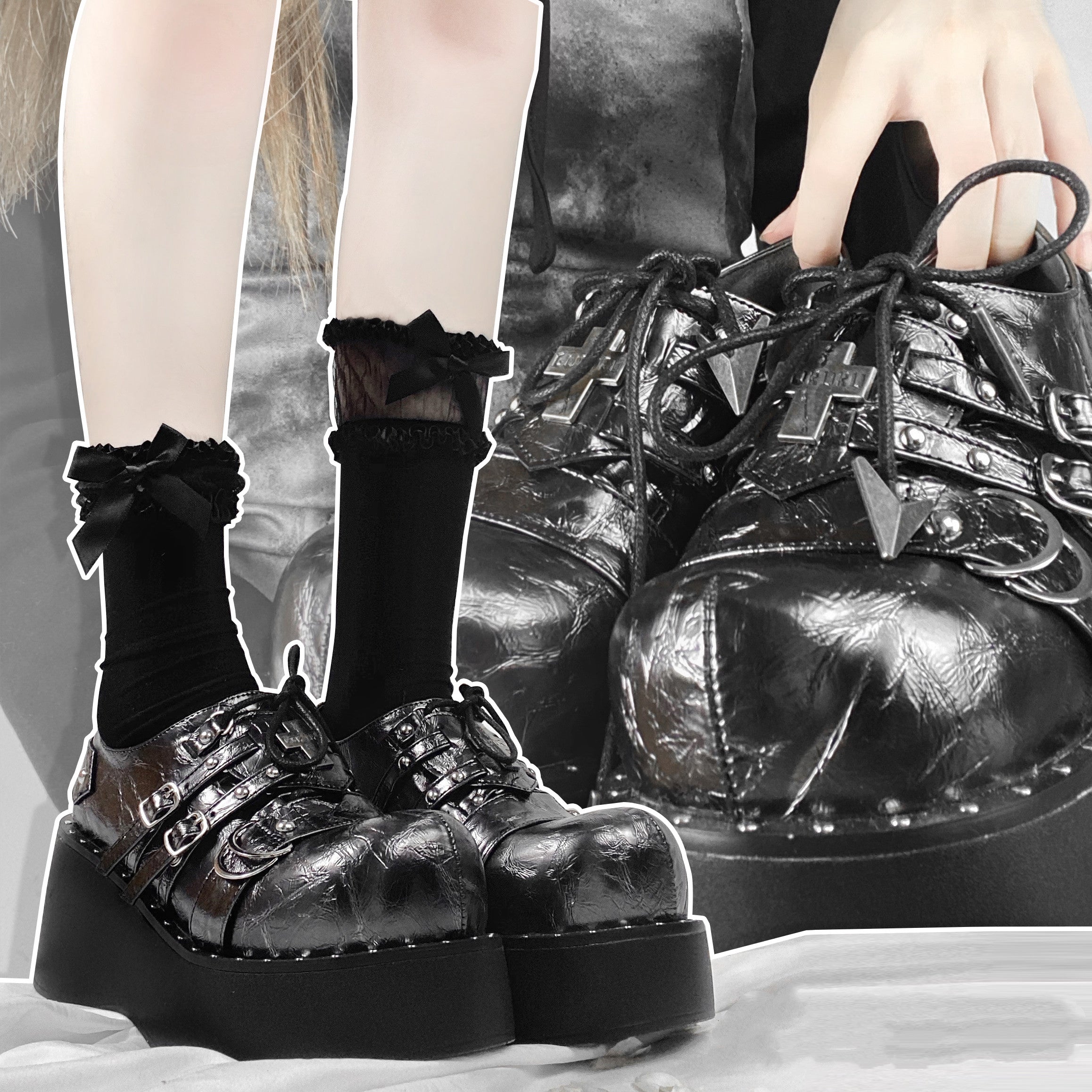 Punk platform shoes  KF82359