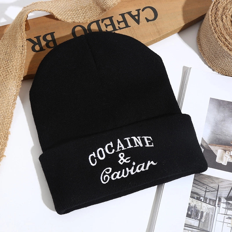 Autumn And Winter Melon Skin Knitted Pullover Cap Wool Hat Tide Brand Warm Ski Hat Sample Custom Custom