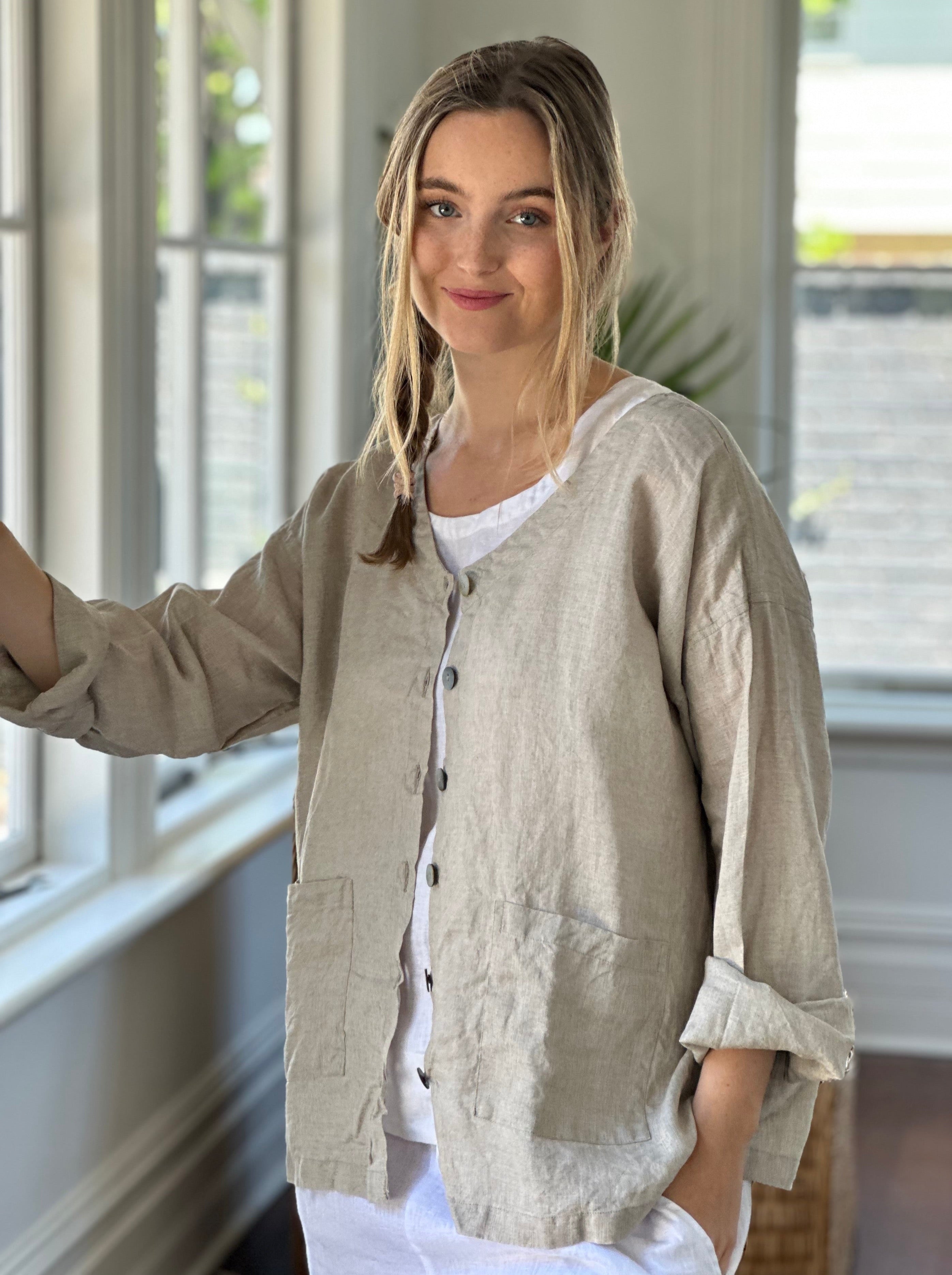 jamie jacket -natural linen