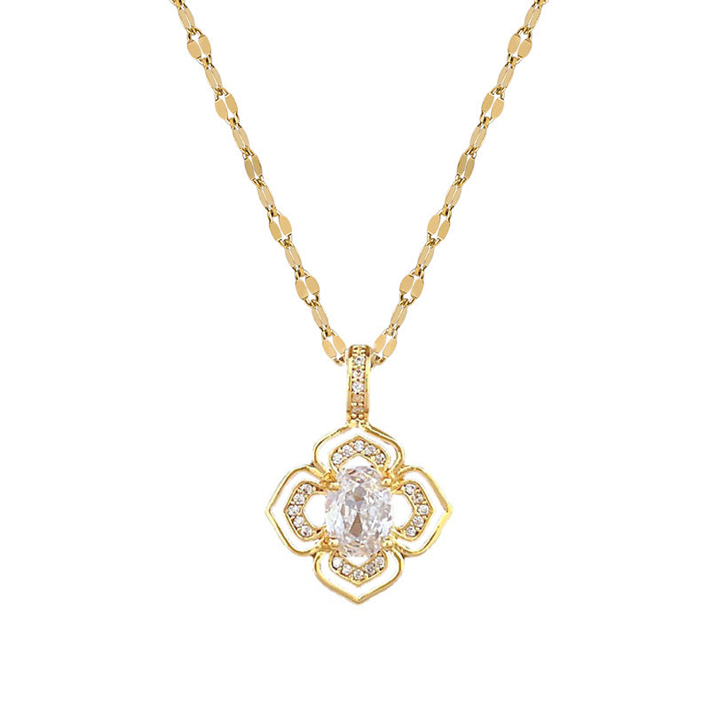 Moon Geometric Stainless Steel Electroplating Necklaces