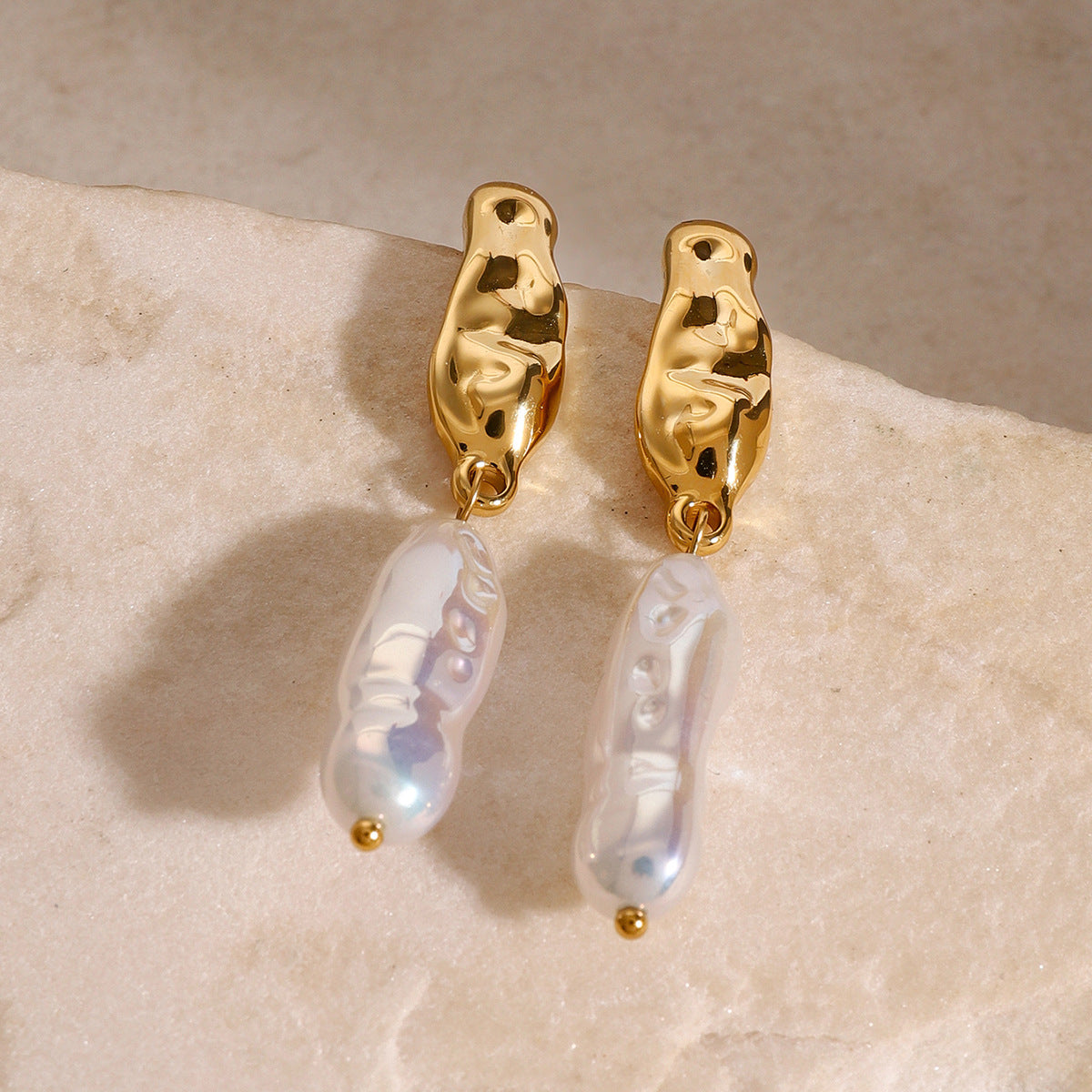 Stainless Steel Pearl Earrings Niche Ins Earrings Titanium Steel Earring