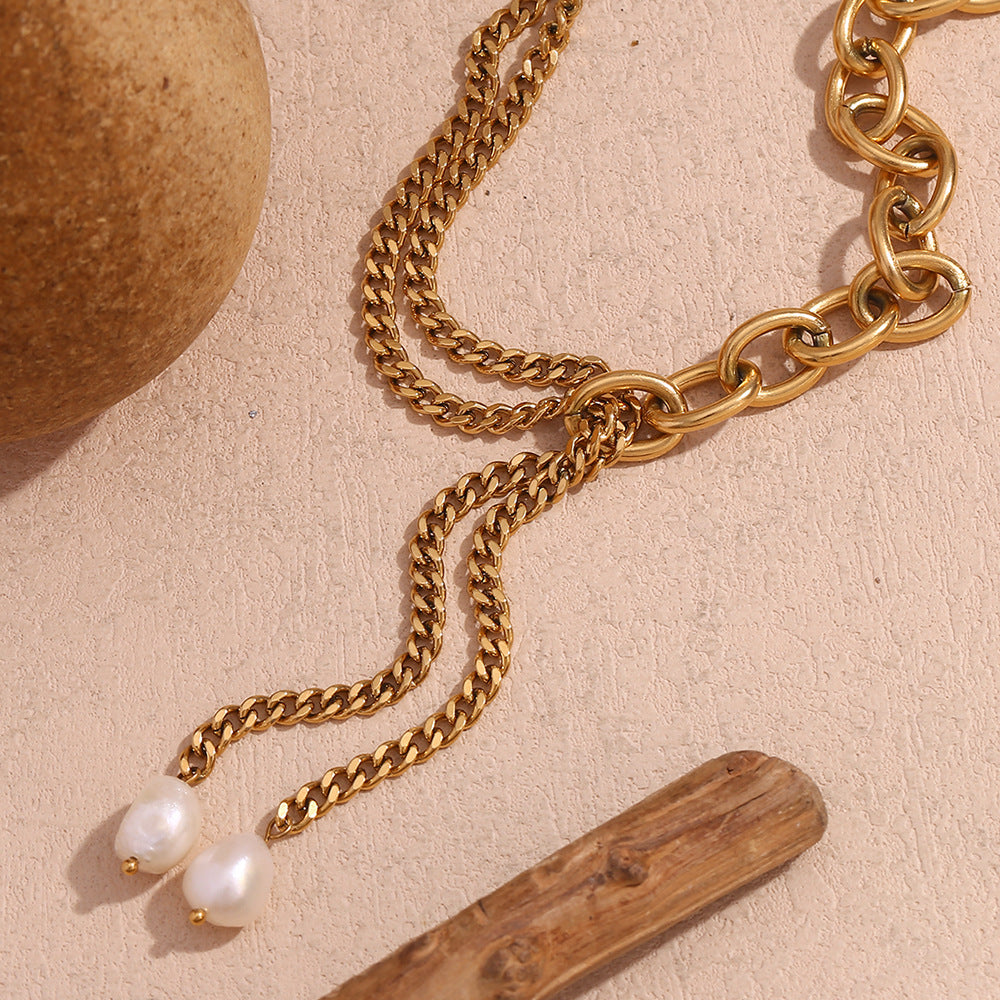Fashion Circle Geometric Stainless Steel 18K Gold Plated Necklaces