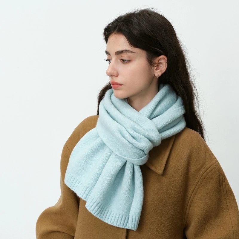 Women's Elegant Business Basic Solid Color Artificial Wool Scarf